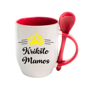 Cup with Spoon ,,Kriksto mamos,,