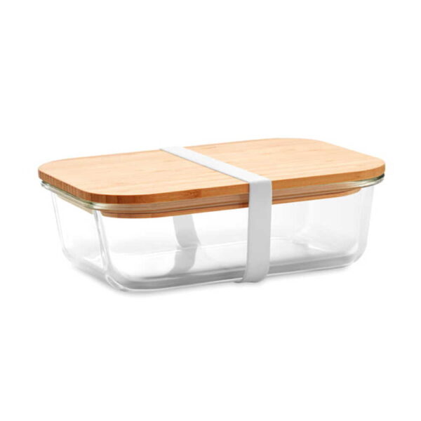 Glass Lunch Box with  Bamboo Lid ,,Kudus zmones lengviau pagrobti,, - Image 2