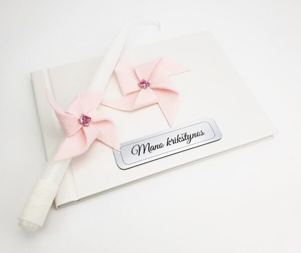 Wish book with candle ,,Mano krikstynos,,