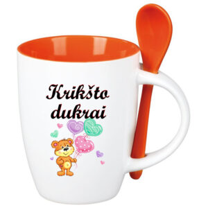 Cup with Spoon ,,Kriksto dukrai,,