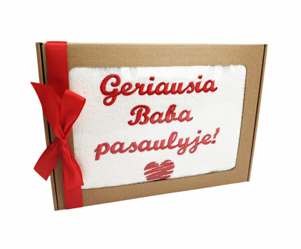 Towel with cardboard box ,,Geriausia baba pasaulyje,,
