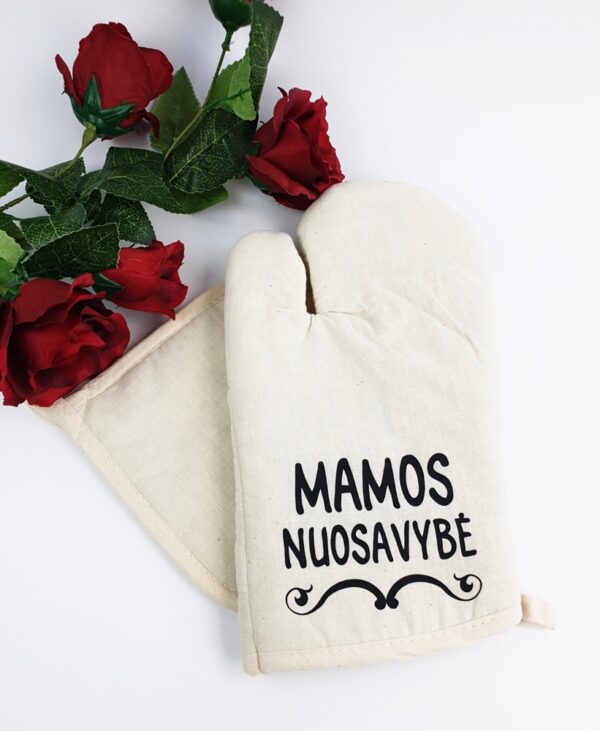 Oven Glove with print ,,Mamos nuosavybe,,