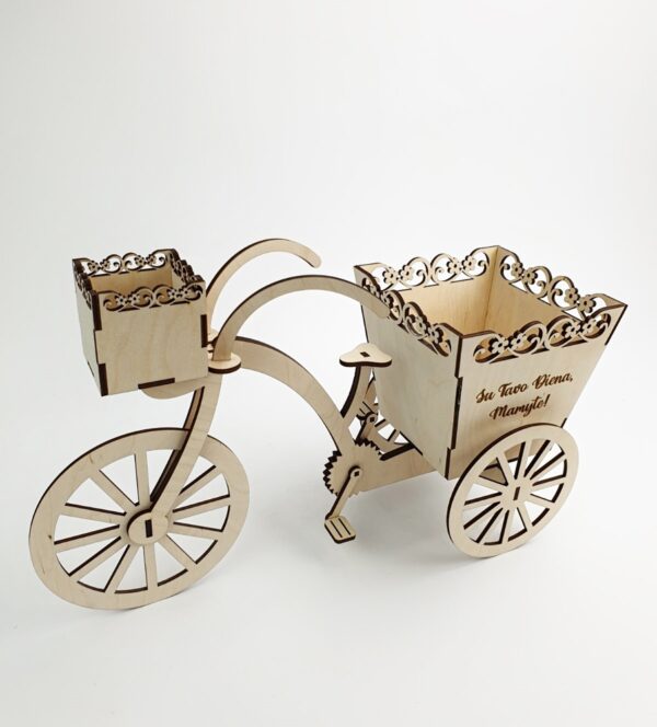 Wooden vase- bicycle ,,Su Tavo diena,Mamyte,, - Image 3