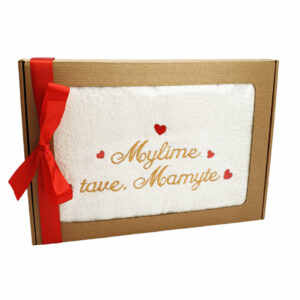 Towel with cardboard box ,,Mylime Tave mamyte,,