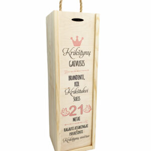 Wooden  Wine Box ,,Krikstynu gaivusis,,