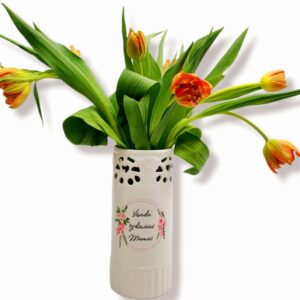 Ceramic vase ,,Visada zydinciai mamai,,