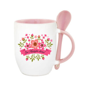 Cup with Spoon ,,Su mamytes diena,,