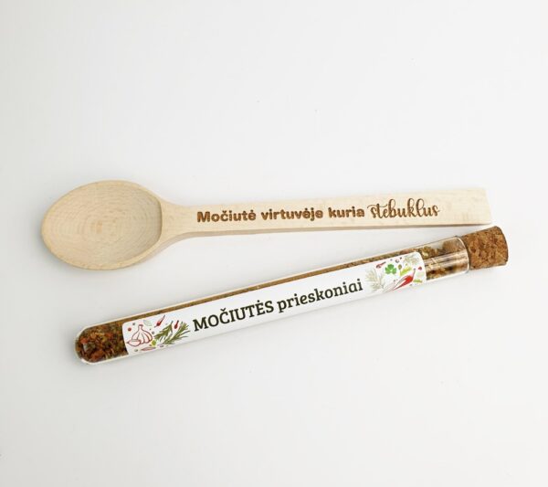 Wooden spoon with spice tube ,,Mociutes prieskoniai,, - Image 2