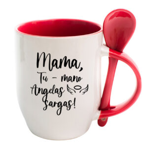 Cup with Spoon ,,Mama-tu mano angelas sargas,,