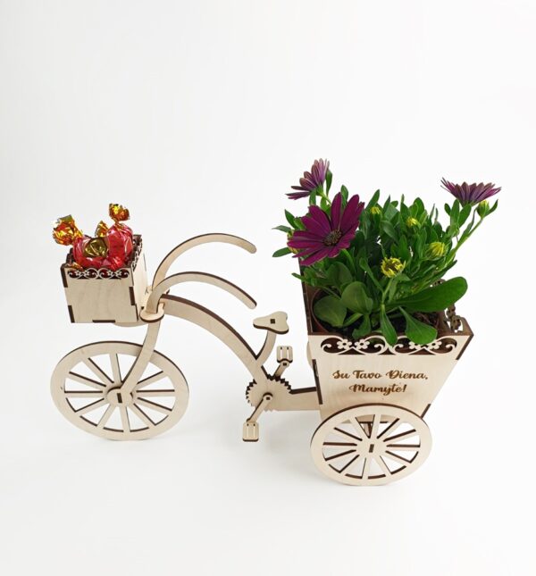 Wooden vase- bicycle ,,Su Tavo diena,Mamyte,, - Image 2