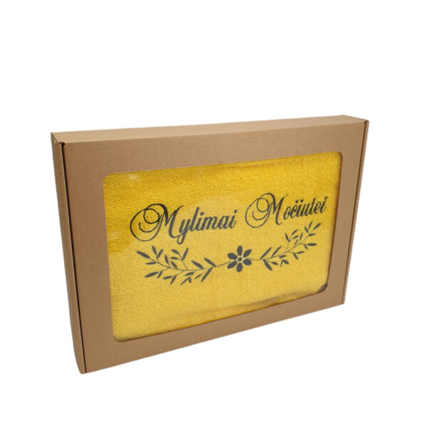 Towel with cardboard box ,,Mylimai mociutei,,
