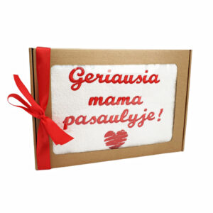Towel with cardboard box ,,Geriausia mama pasaulyje,,
