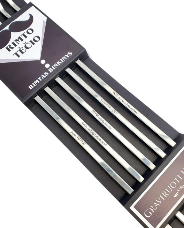 BBQ metal sticks set with carboard box ,,Rimto tecio Rimtas rinkinys,, - Image 4