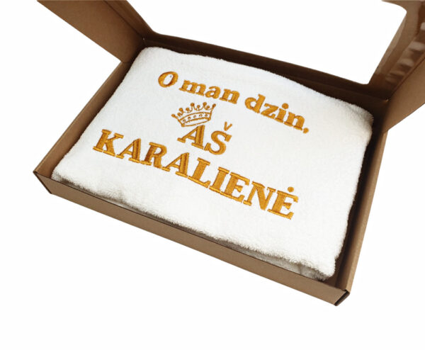 Towel with cardboard box ,,O man dzin,as karaliene,, - Image 2