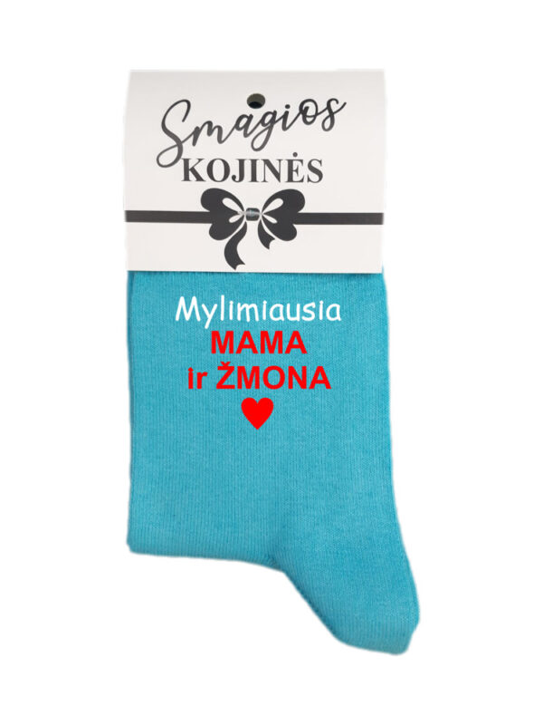 Printed Sock for Women ,,Mylimiausia mama ir zmona,,