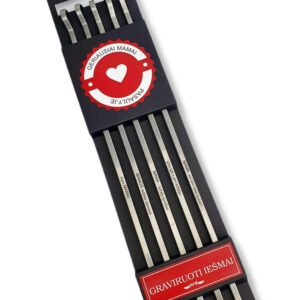 BBQ metal sticks set with carboard box ,,Geriausiai mamai,,
