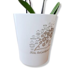 Personalised Flowers pot ,,Aciu,kad padejote,,