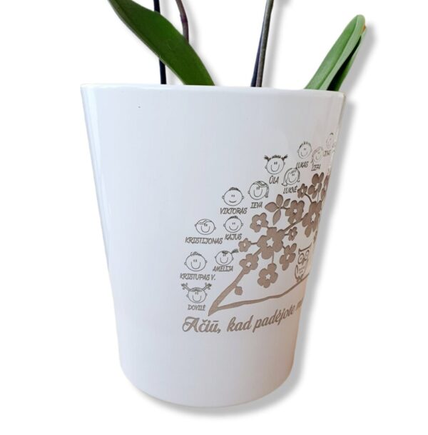 Personalised Flowers pot ,,Aciu,kad padejote,,