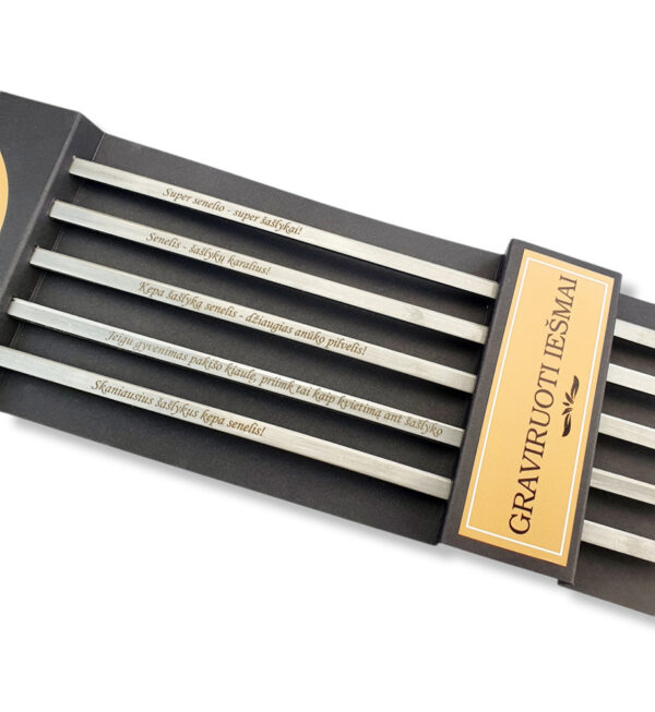 BBQ metal sticks set with carboard box ,,Super senelio..,, - Image 4
