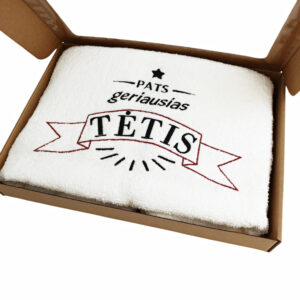 Towel with cardboard box ,,Pats geriausias tetis,,