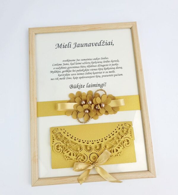 Personalised Money frame ,, Mieli jaunavedziai,, (ANY NAME)