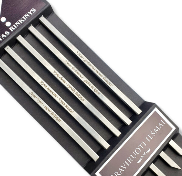 BBQ metal sticks set with carboard box ,,Rimto vyro,, - Image 3