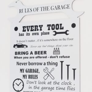 Metal Hanging sign ,, Rules of the garages,,