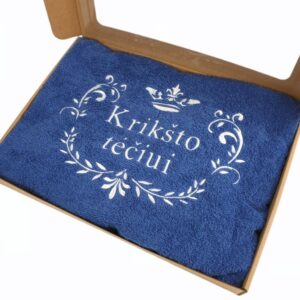 Towel with cardboard box ,,Kriksto teciui,,