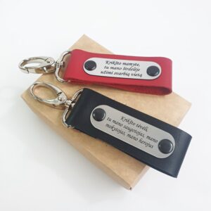 Leather keychain set for Godparents