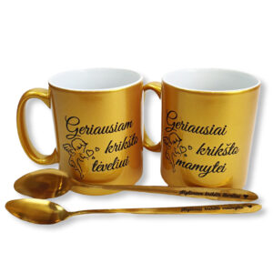 Gift set for Godparents ,,Geriausiam Kriksto teciui & Geriausiai Kriksto mamai,,