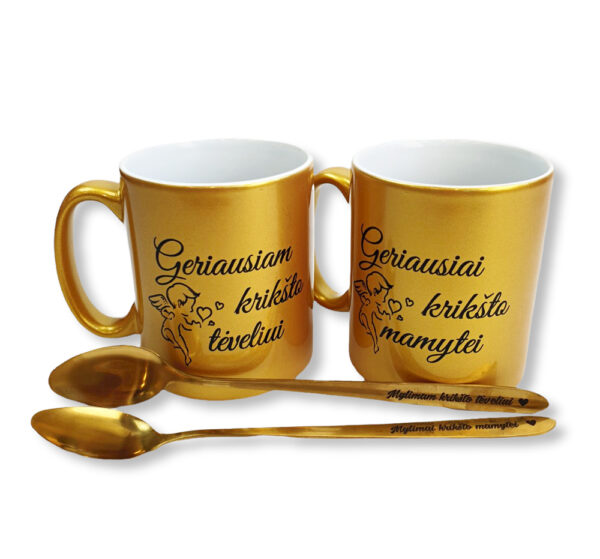 Gift set for Godparents ,,Geriausiam Kriksto teciui & Geriausiai Kriksto mamai,,
