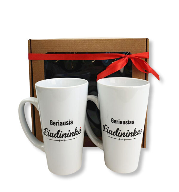 Tall Latte Cup set ,,Geriausias Liudininkas & Geriausia Liudininke,,