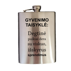 Metal Flask ,,Gyvenimo taisyklė,,