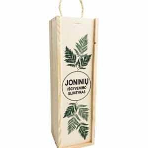 Wooden  Wine Box ,,Joniniu isgyvenimo eliksyras,,