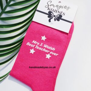 Personalised Printed Sock for Women ,,Mrs J. Walsh Best teacher ever,,