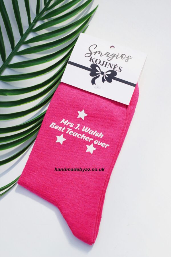 Personalised Printed Sock for Women ,,Mrs J. Walsh Best teacher ever,,