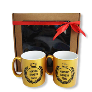 Gift set for Godparents ,,Auksinis kriksto tetis & Auksine Kriksto mama,,
