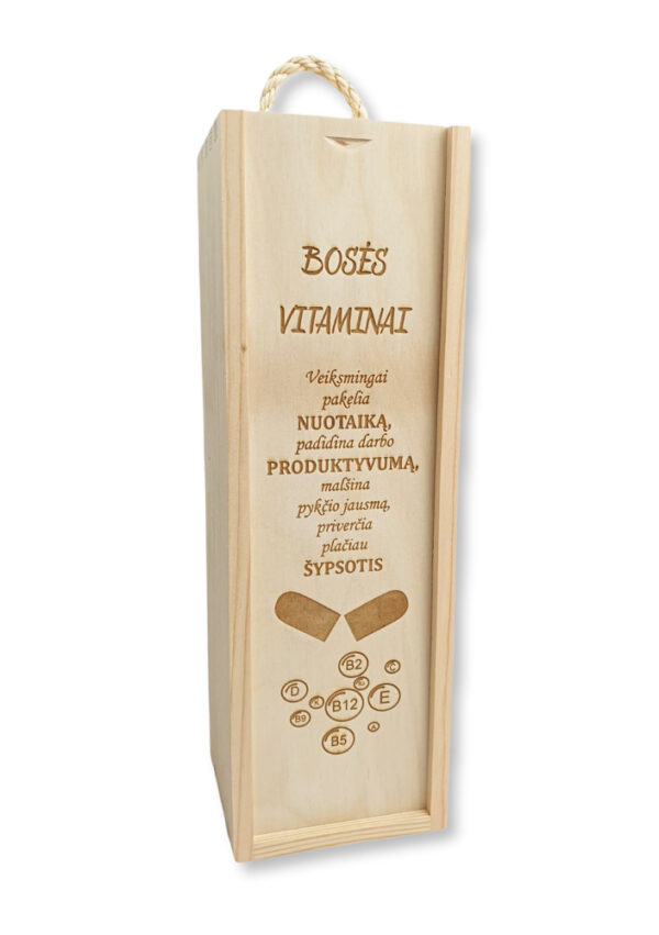 Wooden  Wine Box ,,Boses vitaminai,,