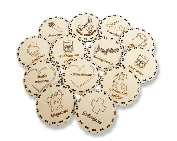 Wood medal set for wedding