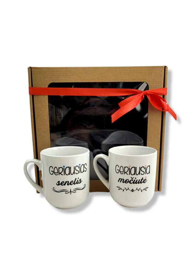 Gift set  ,,Geriausias senelis,, & ,,Geriausia mociute,,