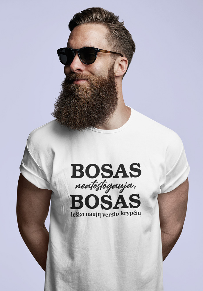 Printed T-shirt for Men „Bosas neaatostogauja,,