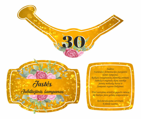 Personalised bottle label for birthday ,,ANY NAME AND NUMBER,,