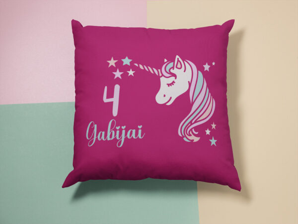 Personalised Pillow with print ,,Gabijai 4,, (ANY AGE,ANY NAME)