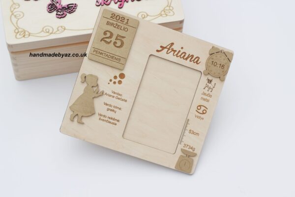 Gift set for kids. Memory box with new baby born information.  - Image 2