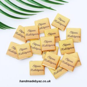 Personalised Mini chocolate set with bear ,,Elijaus Krikstynos,,