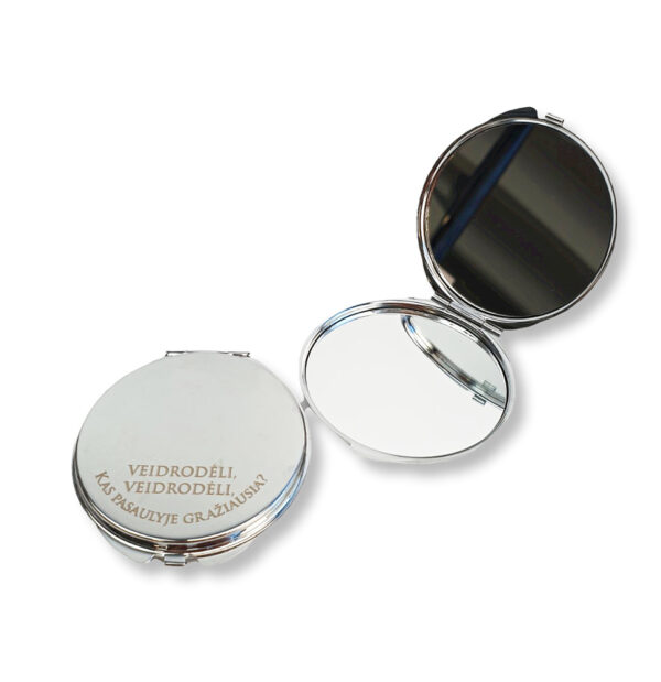 Engraved Compact Mirror ,,Veidrodeli,Veidrodeli,,
