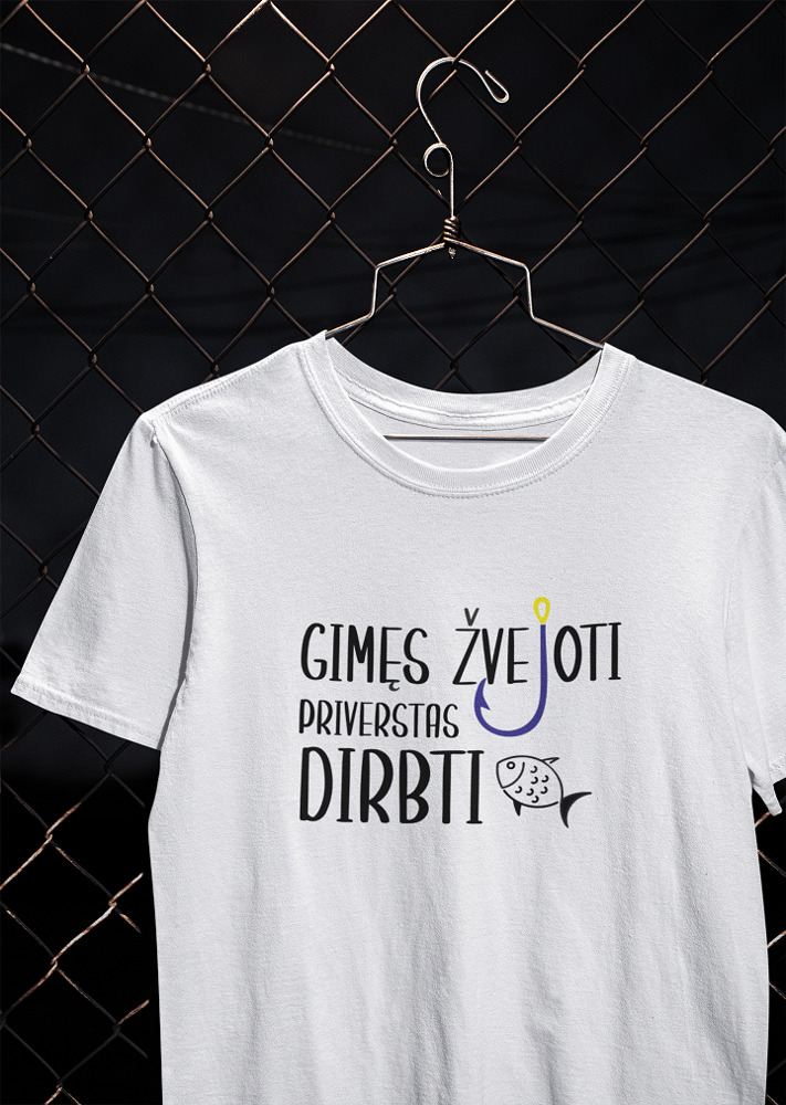 Printed T-shirt for Men „Gimes zvejoti priverstas dirbti,,