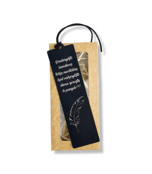Leather Bookmark ,,Padarykite siandiena tokia nuostabia,,