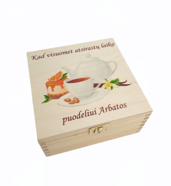 Wooden Tea Box ,,Kad visuomet atsirastu laiko..,,