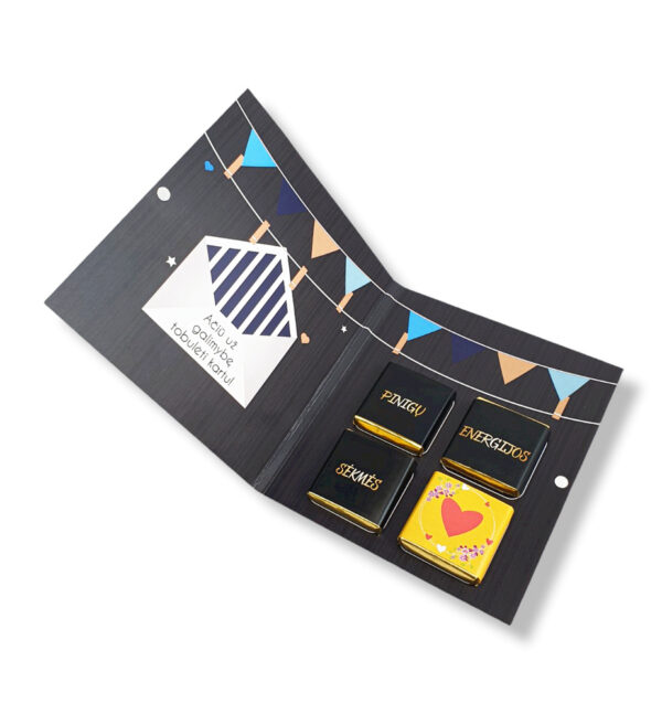 Greeting card with chocolate ,,Laimingos boso dienos,, - Image 3